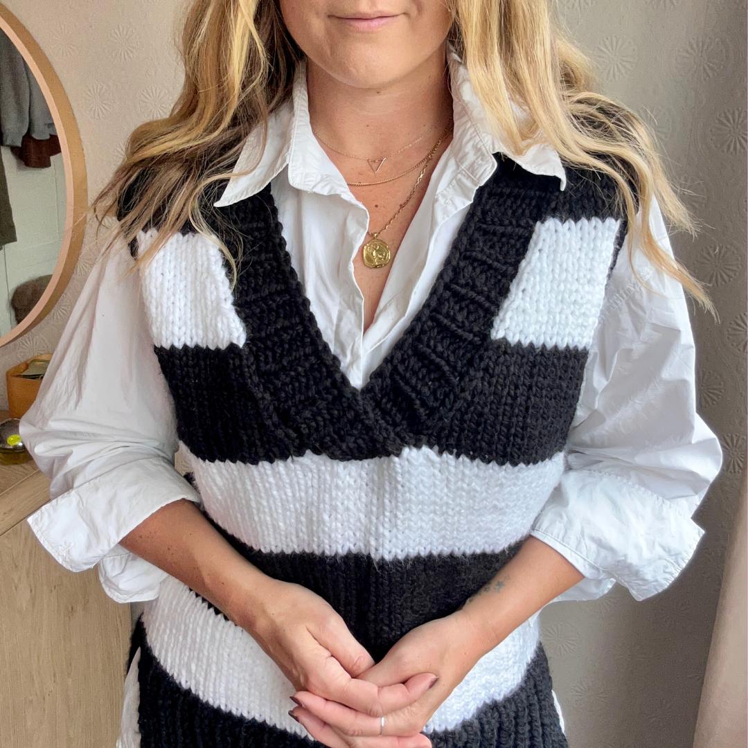 v-neck sweater vest knitting pattern