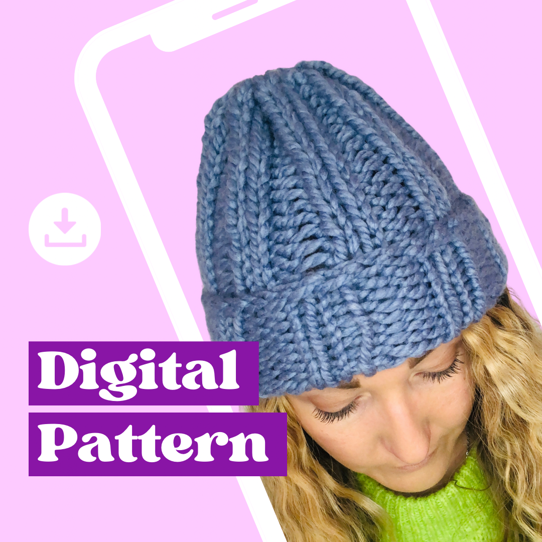 ribbed beanie hat knitting pattern