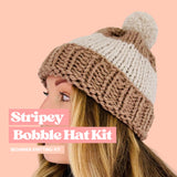 stripe hat knitting kit