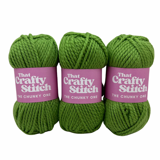 Grass green super chunky yarn