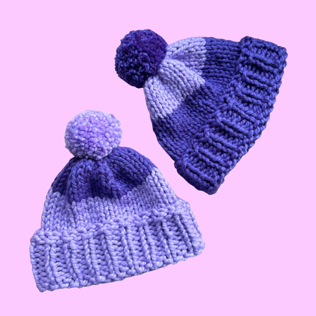 matching bobble hat knit kit