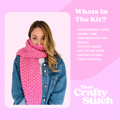 super chunky scarf knitting kit