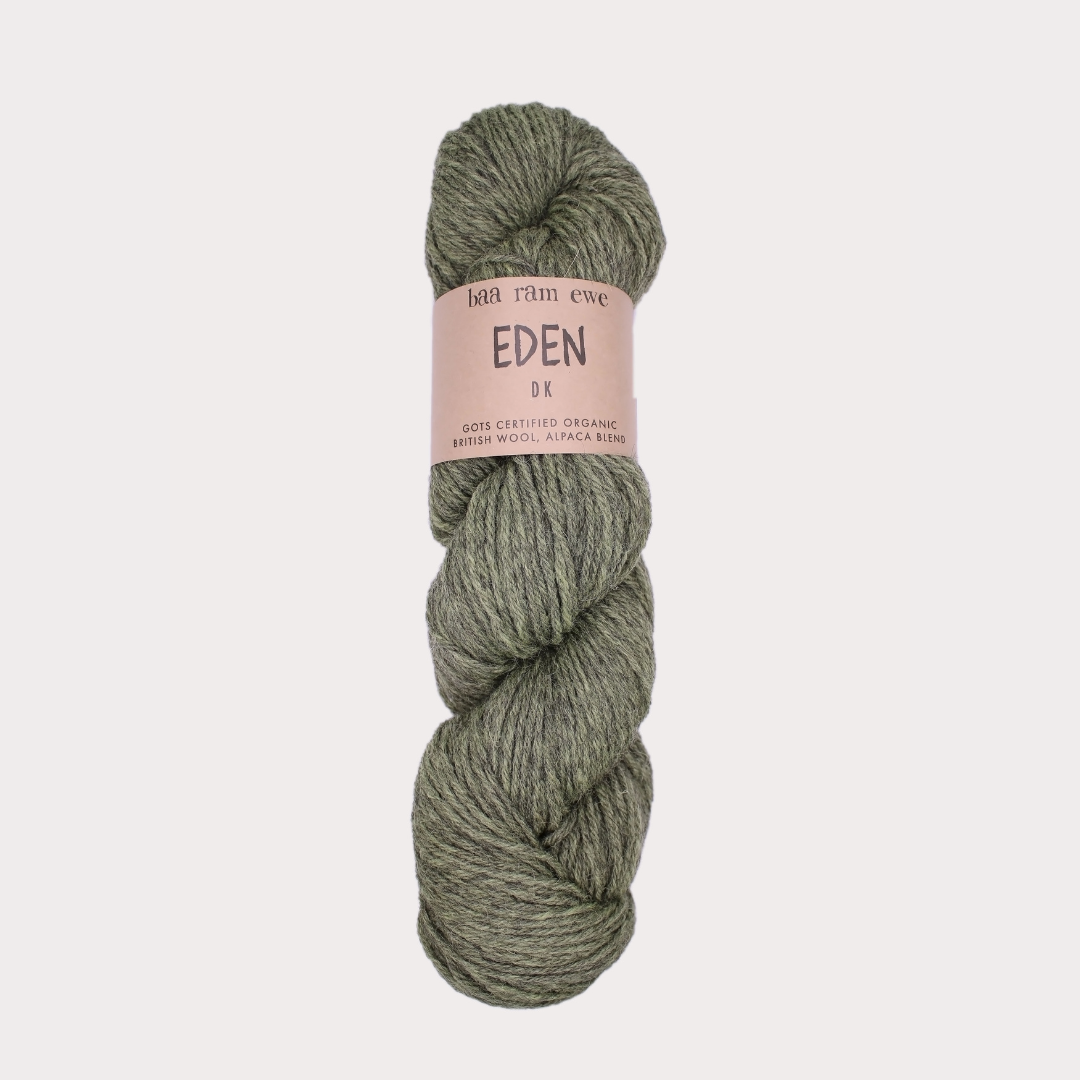 baa ram ewe, 100% organic British wool and alpaca blend. 100g hank