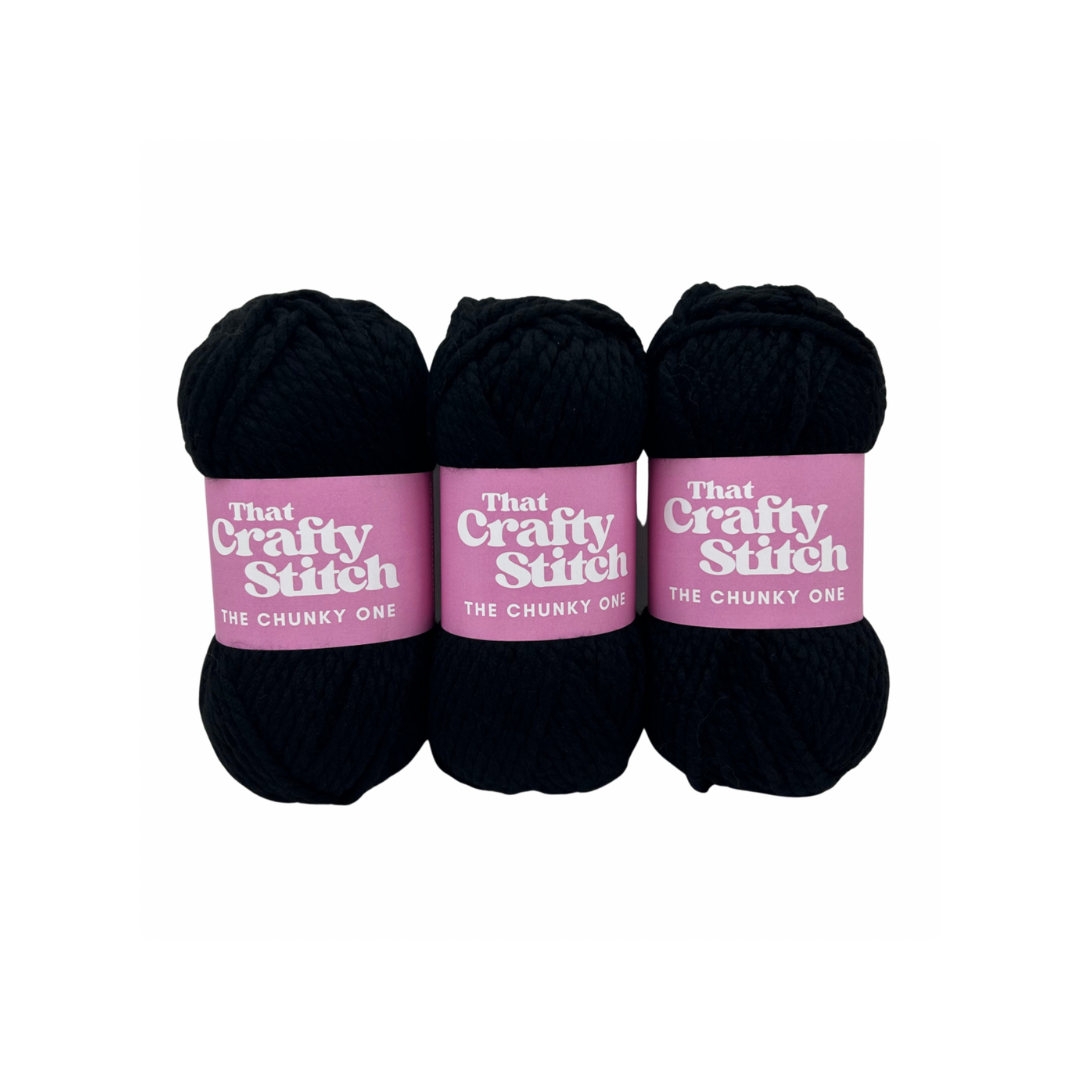 black super chunky yarn bundle
