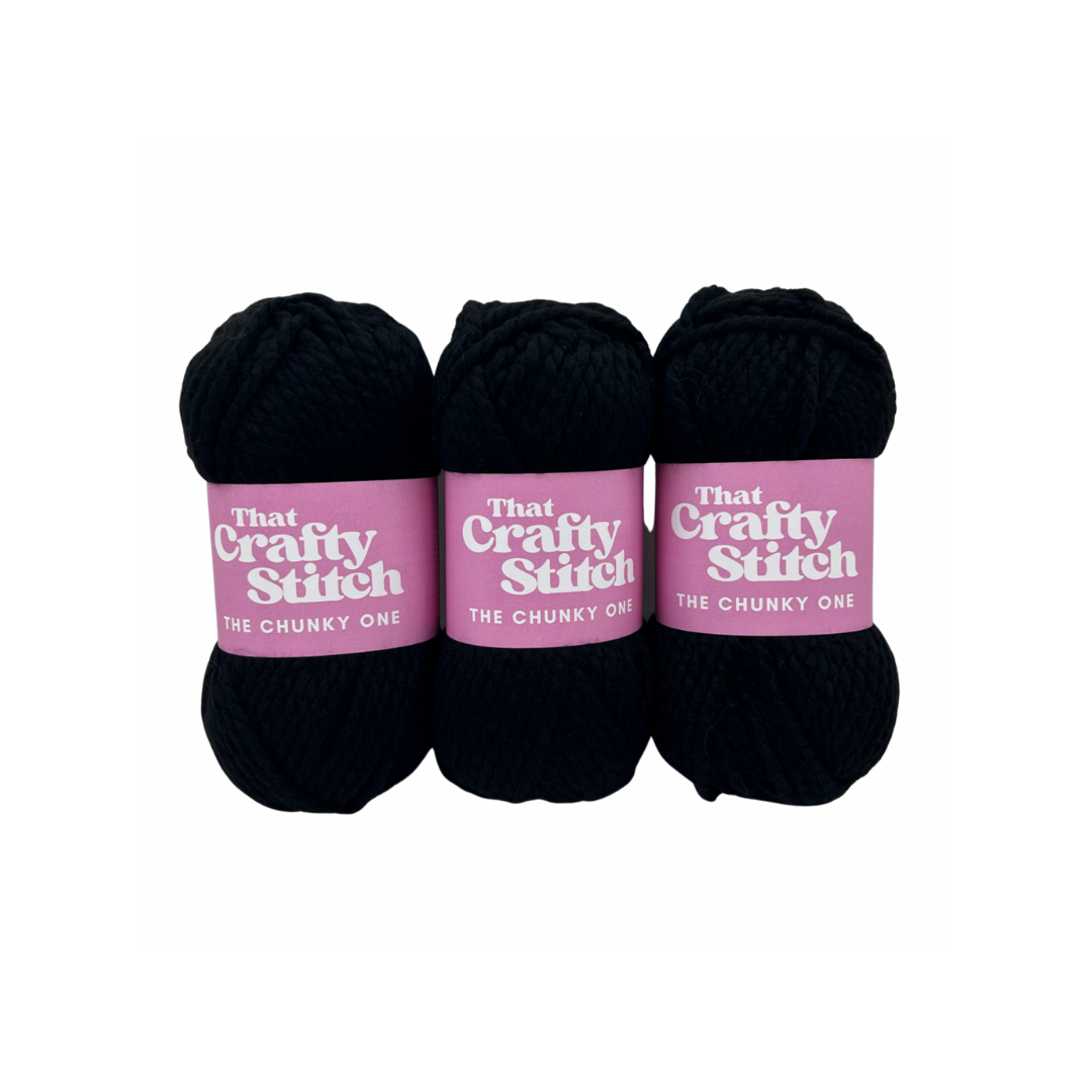 Black Super chunky yarn bundle