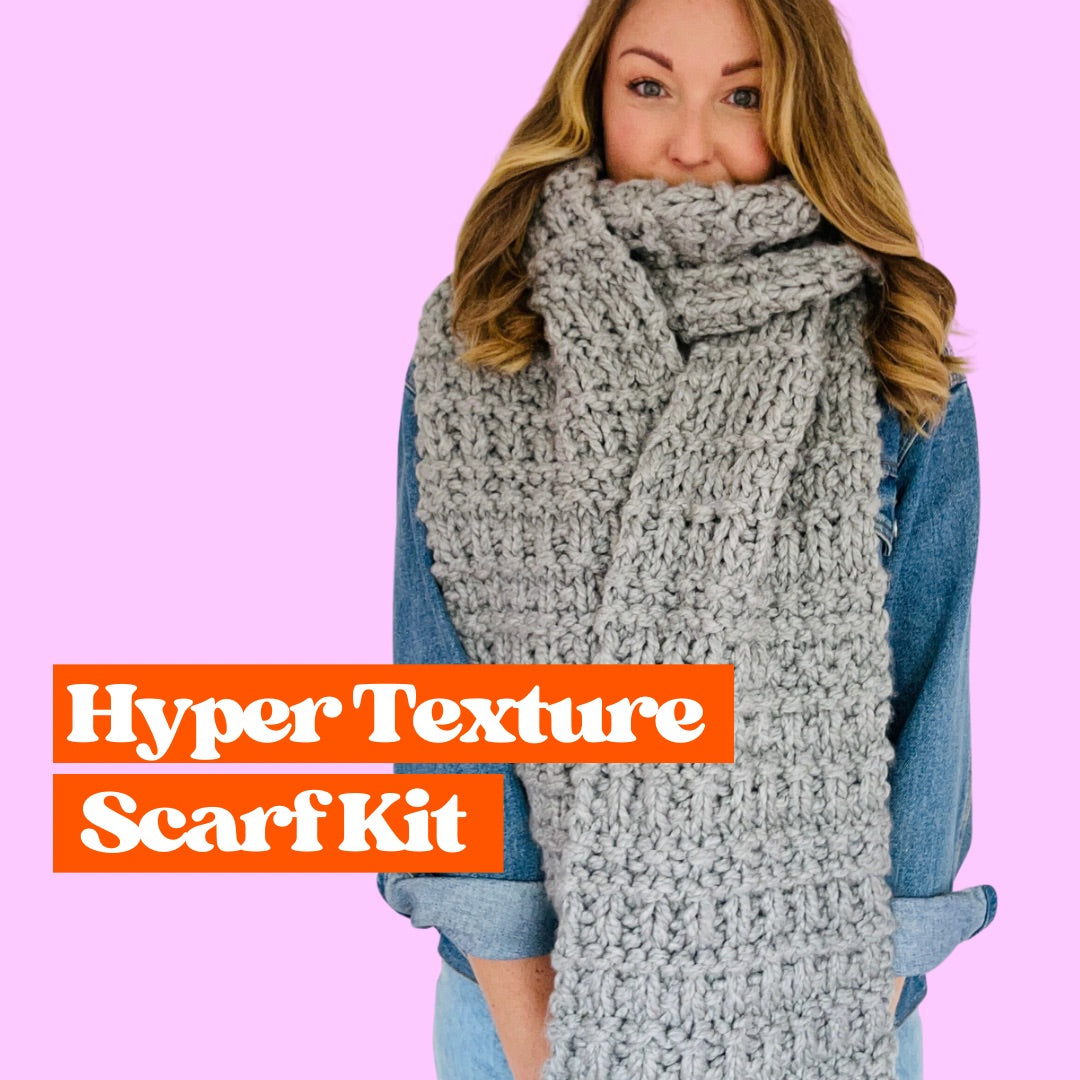 textured chunky scarf knit kit