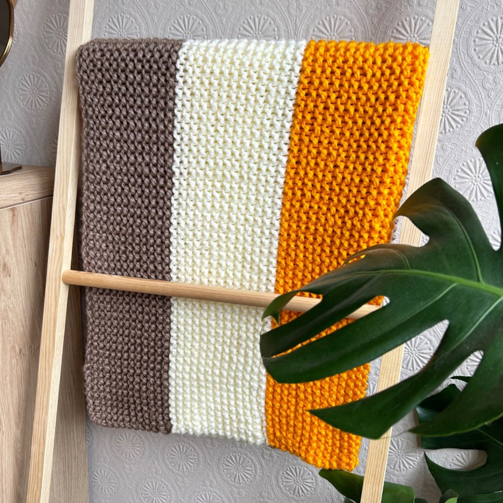 KNITTING PATTERN - Striped Blanket - Beginner Digital Pattern – That ...