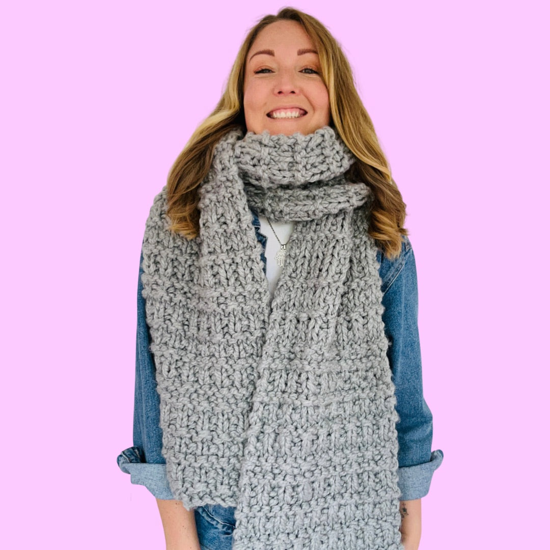 beginner friendly scarf knit kit