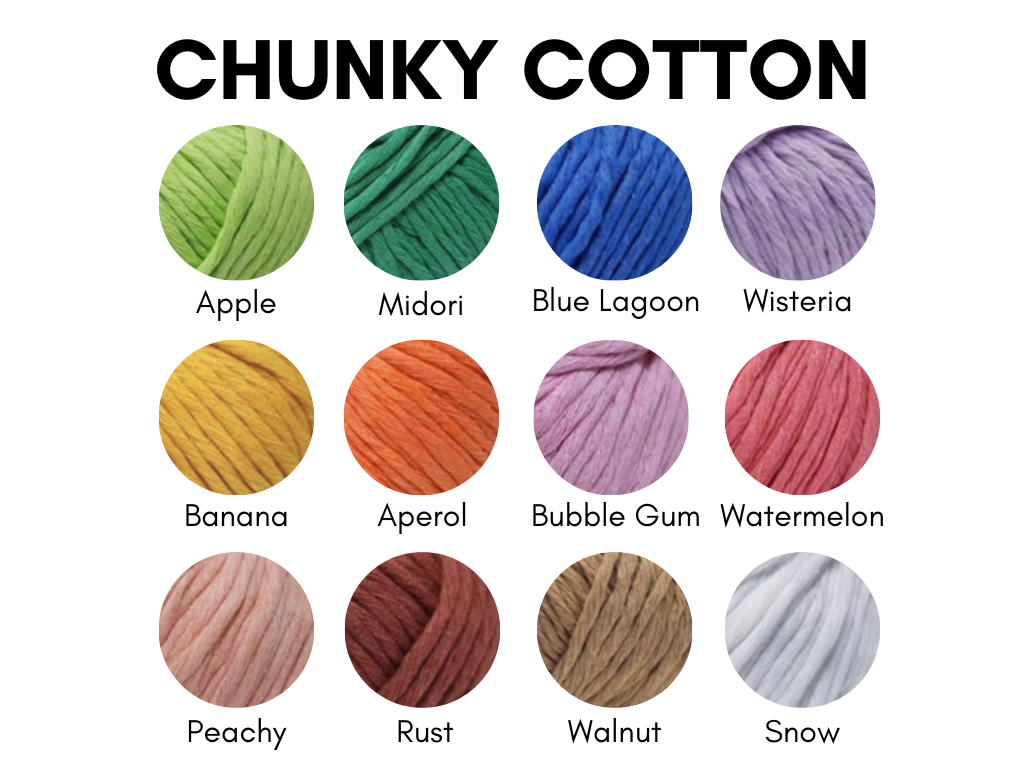 Chunky cotton yarn | 100% recycled cotton | colour chart