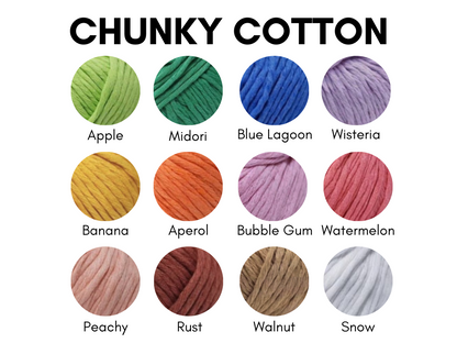 Chunky cotton yarn | 100% recycled cotton | colour chart