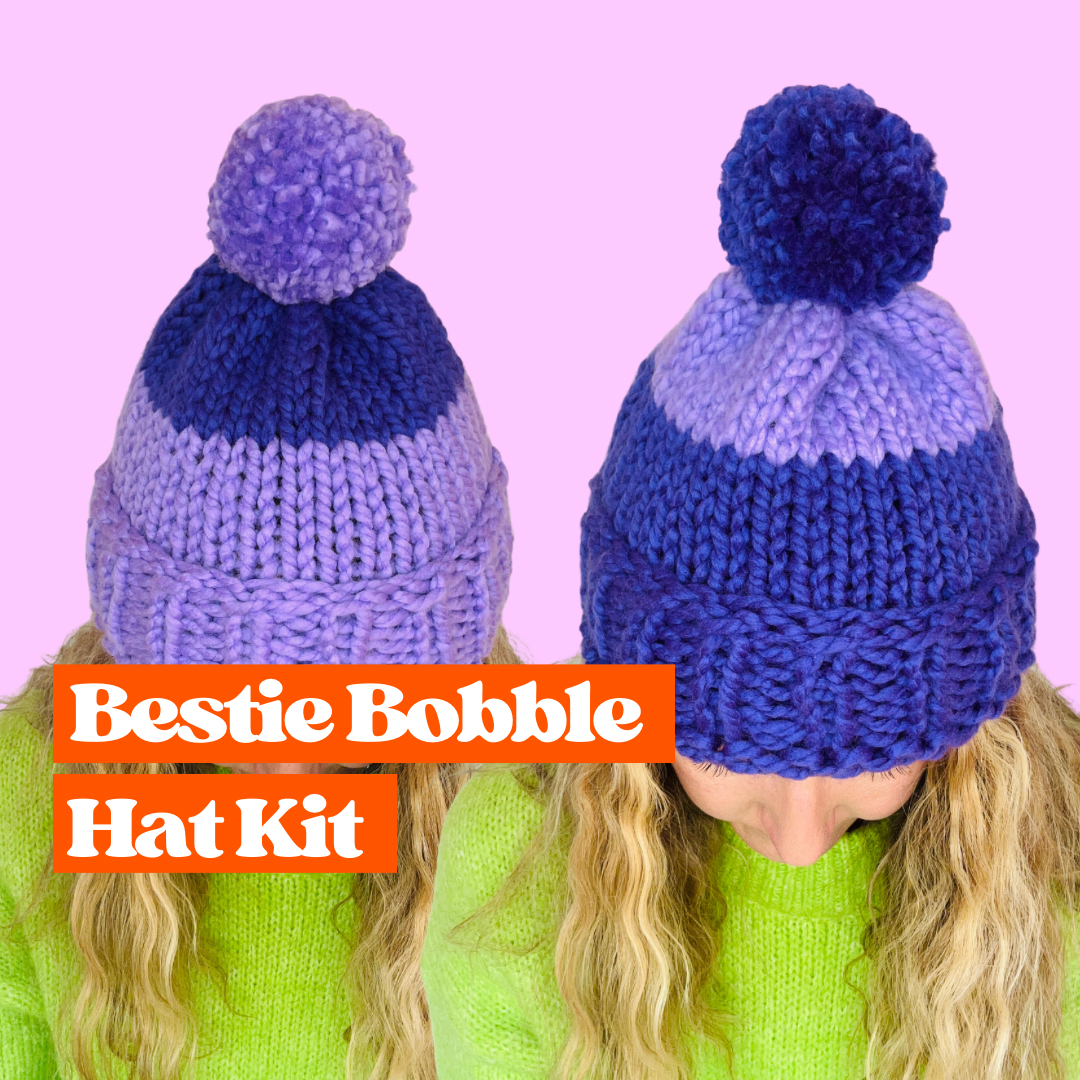 bestie bobble hat knit kit
