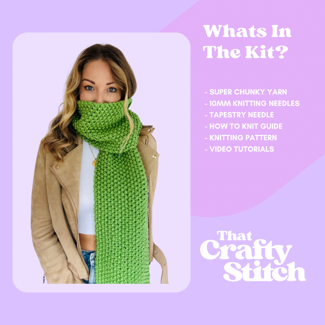 beginner scarf knit kit