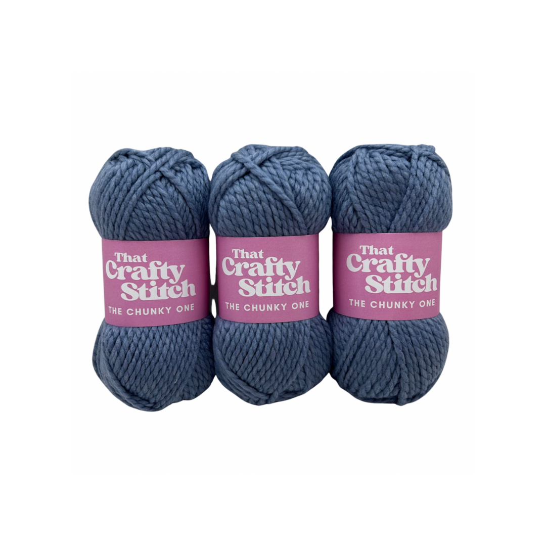 blue super chunky yarn bundle