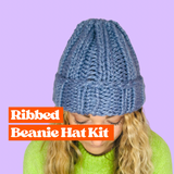 ribbed beanie hat knit kit