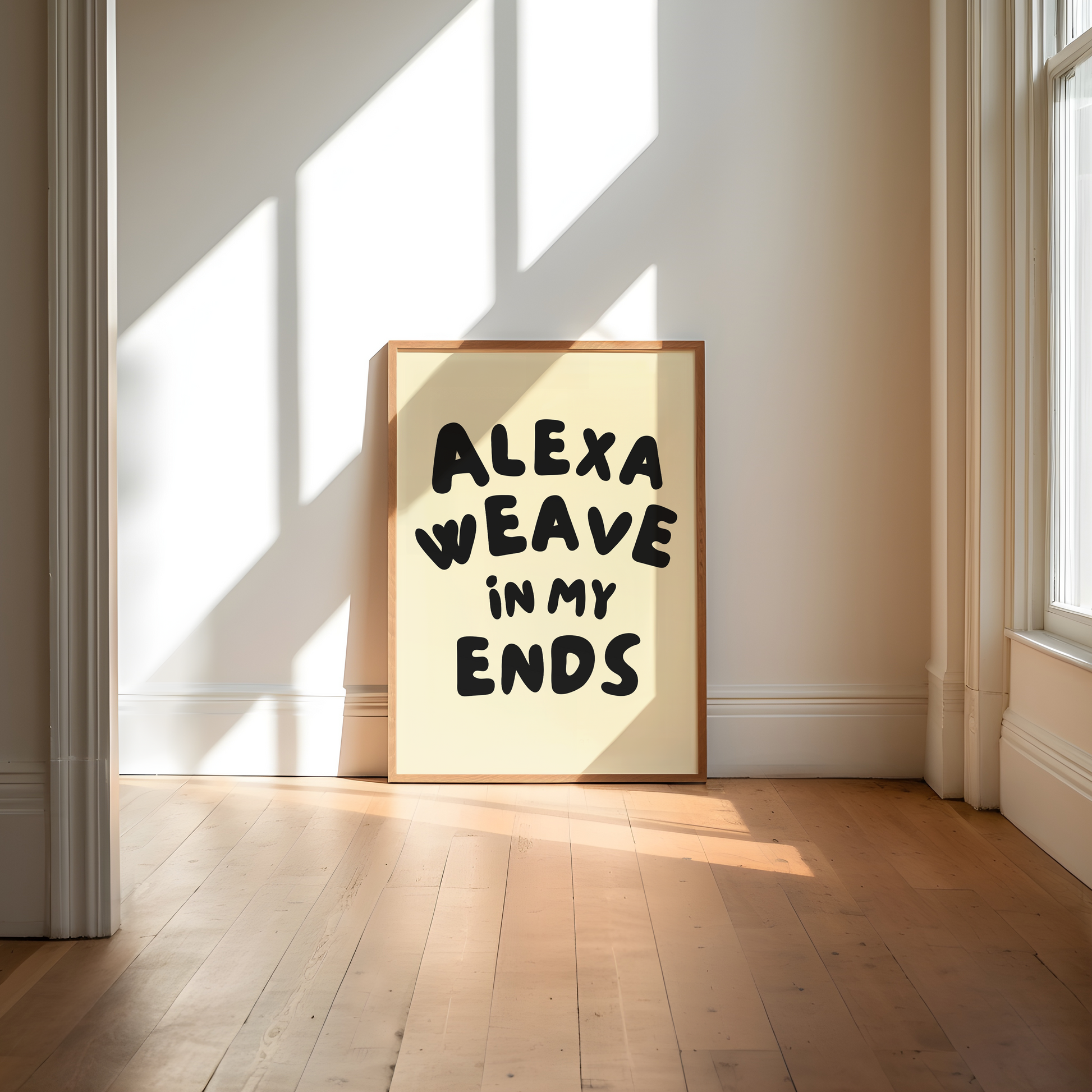 Alexa weave in my ends digital art print cream black