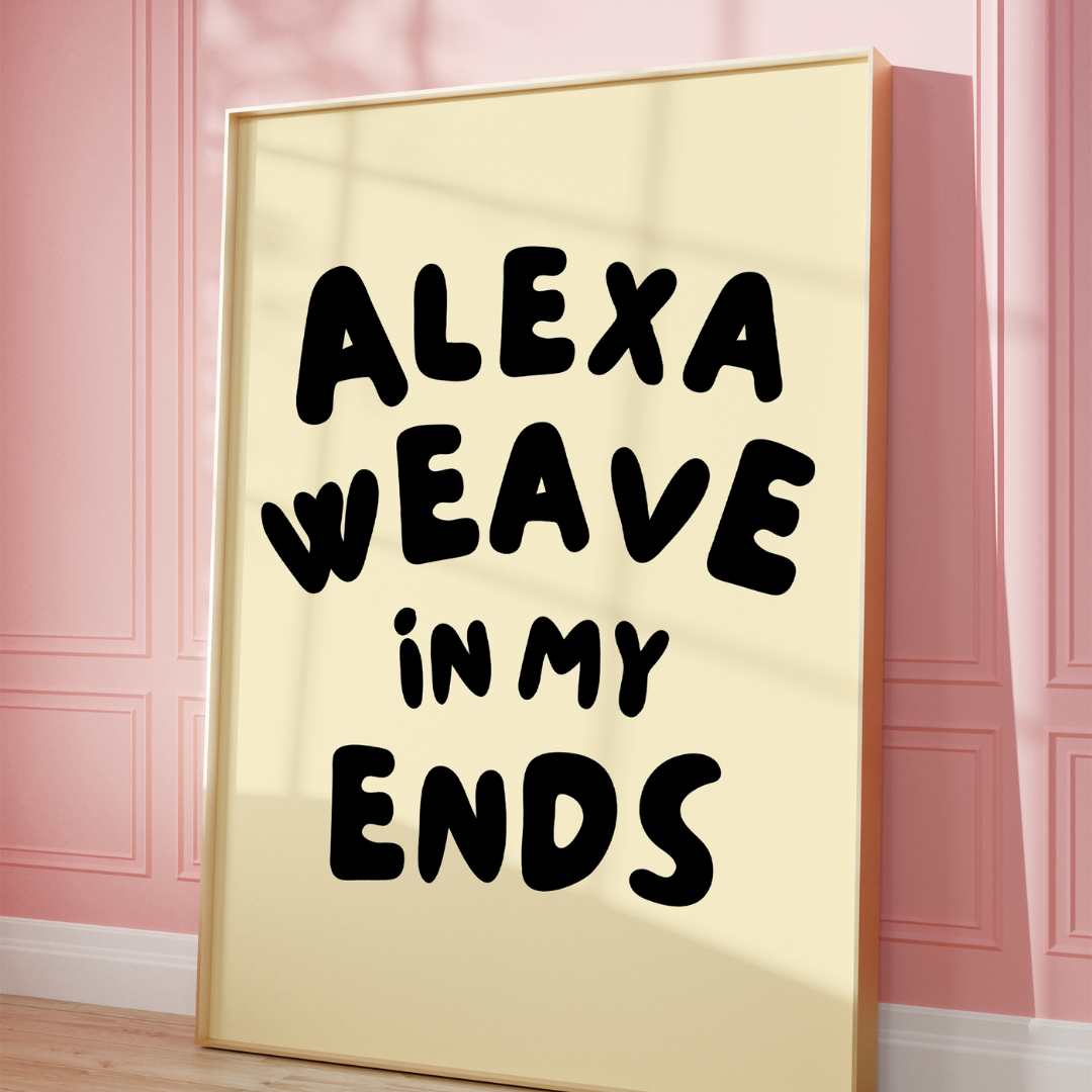 Alexa weave in my ends digital art print cream black