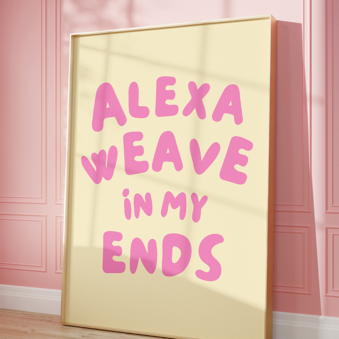 Alexa weave in my ends digital art print cream pink