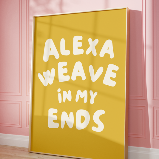 Alexa weave in my ends digital art print mustard cream