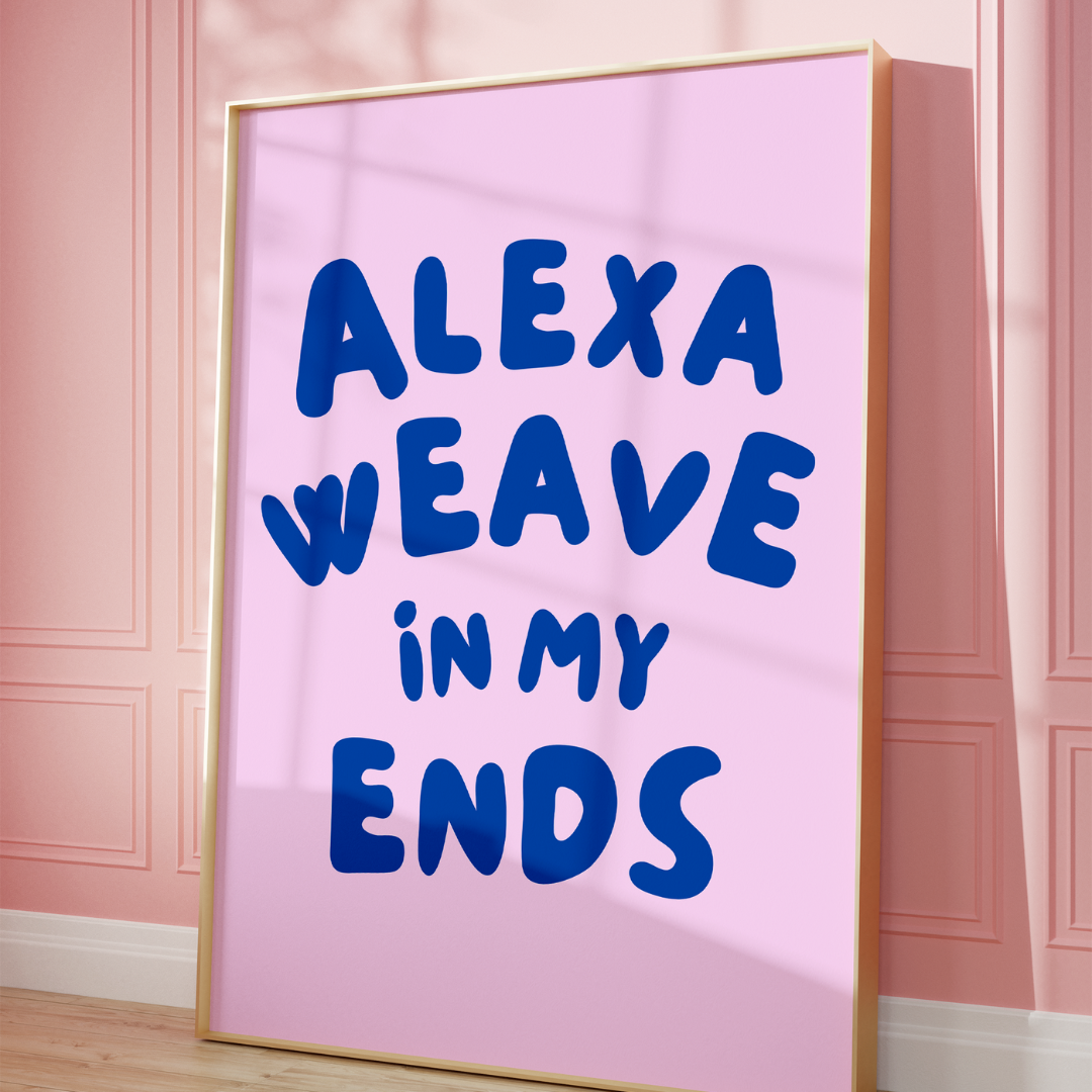 Alexa weave in my ends digital art print pink blue
