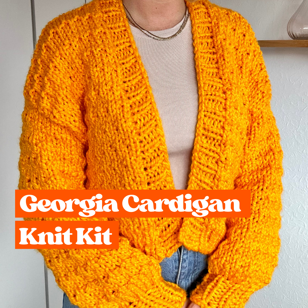 merino wool luxury chunky cardigan knit kit