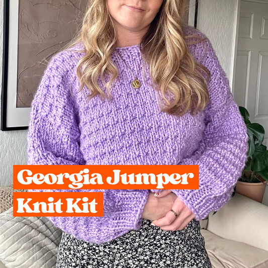 textured chunky knit intermediate jumper knitting kit