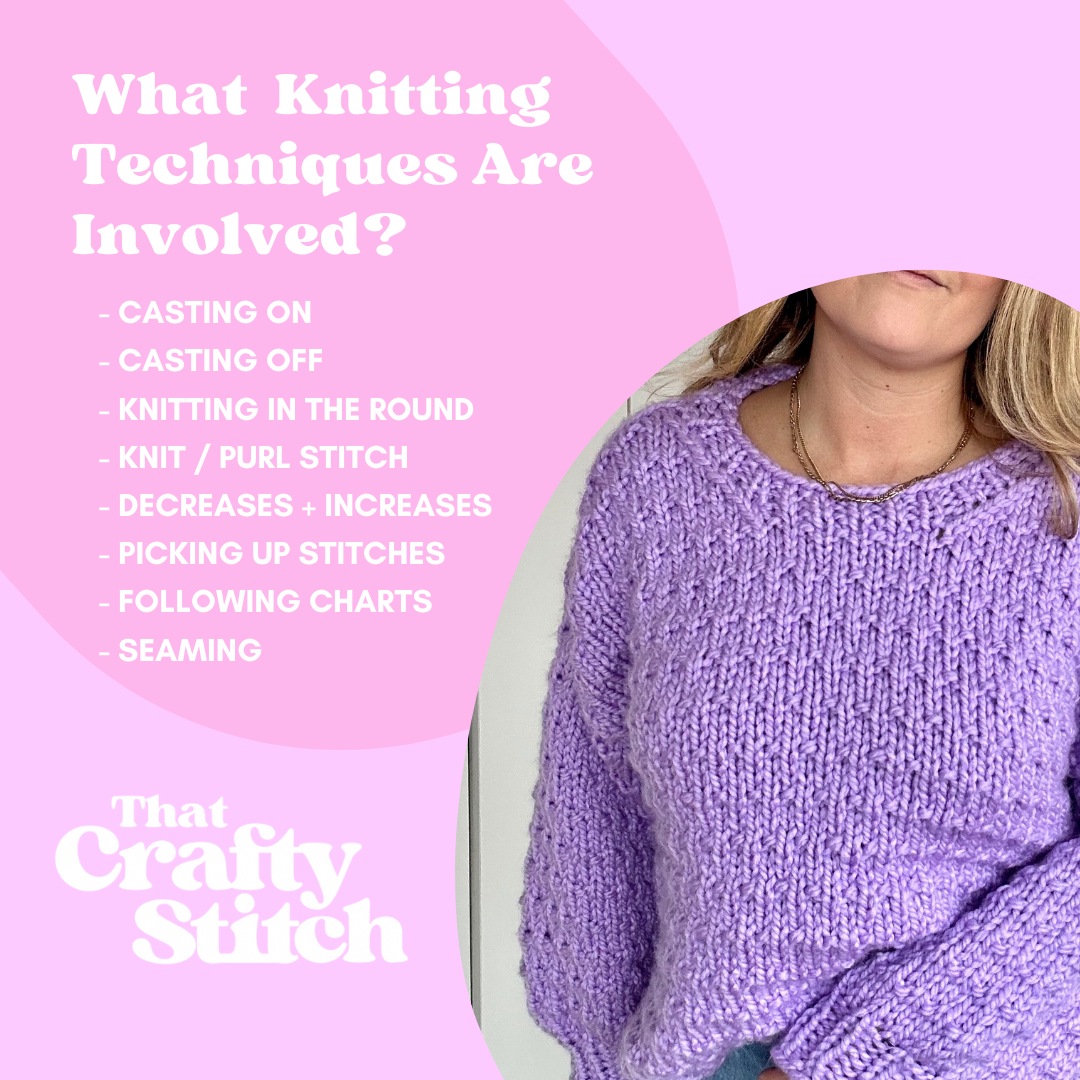 textured chunky jumper knitting pattern - intermediate