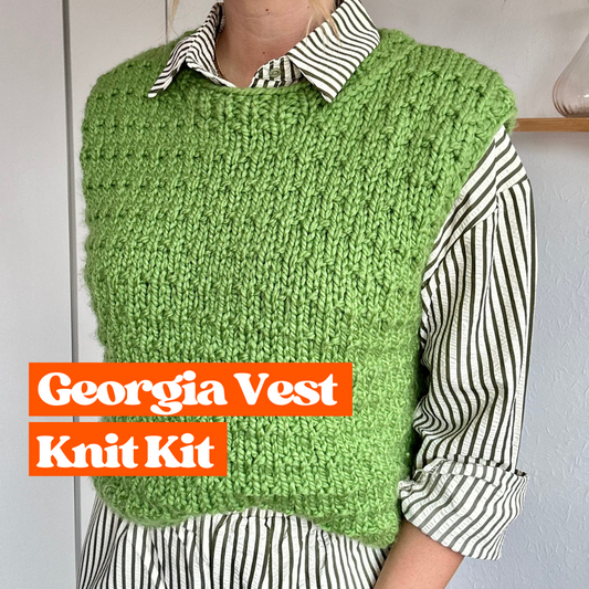 chunky textured sweater vest knitting kit