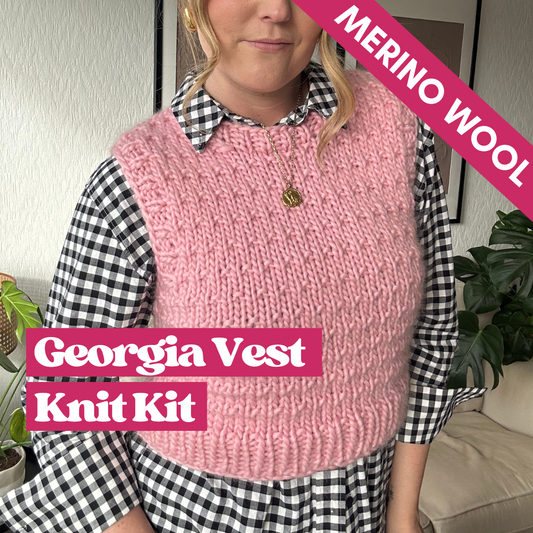 luxury merino wool sweater vest knit kit