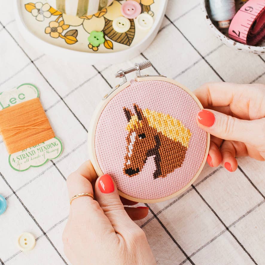 Cotton Clara cross stitch kit - horse