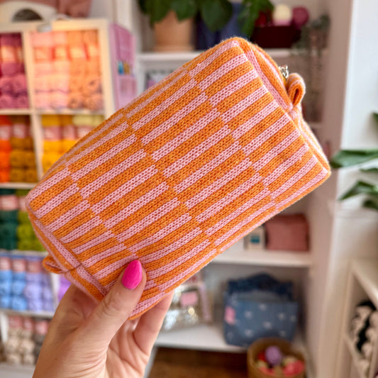 MINI PROJECT BAG - Pink + Orange