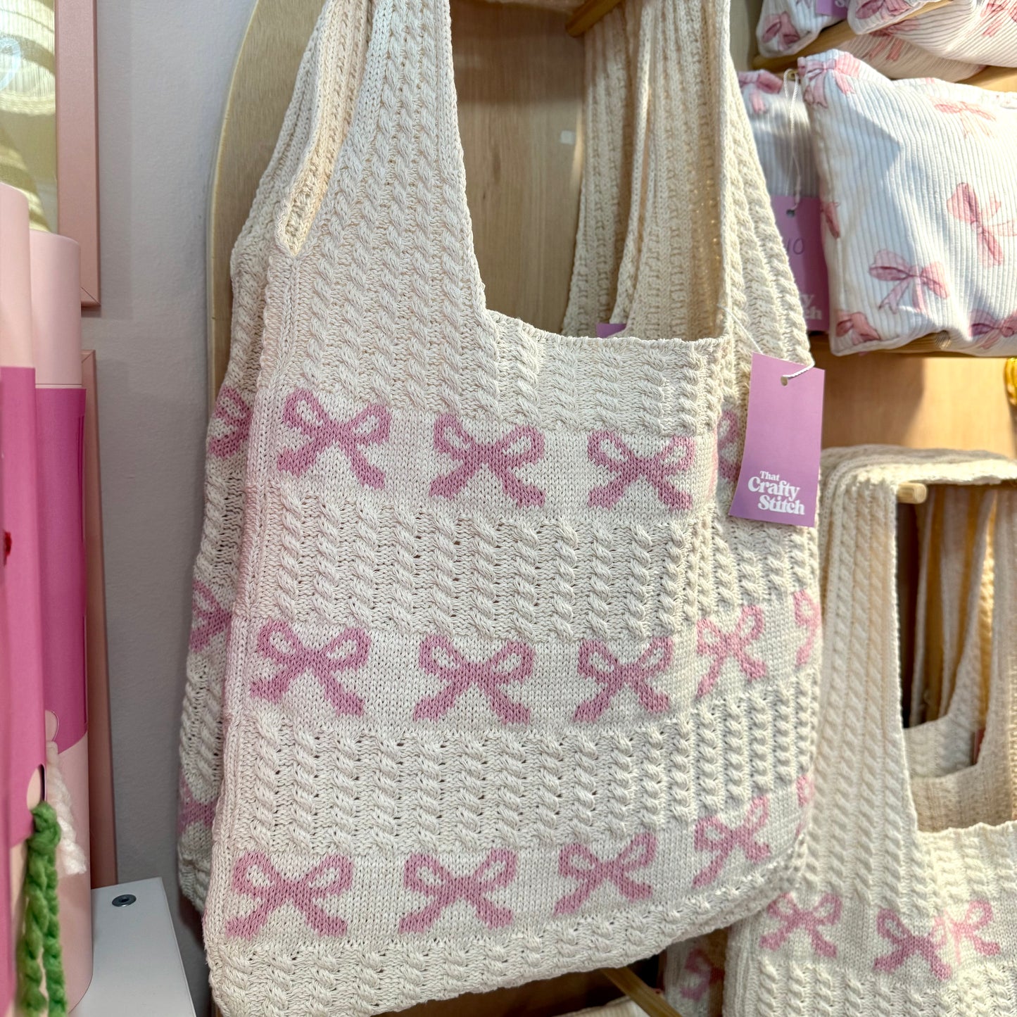 KNIT BOW BAG