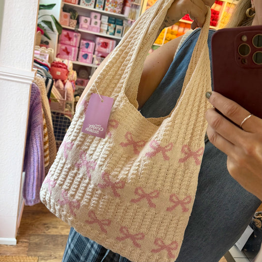 KNIT BOW BAG
