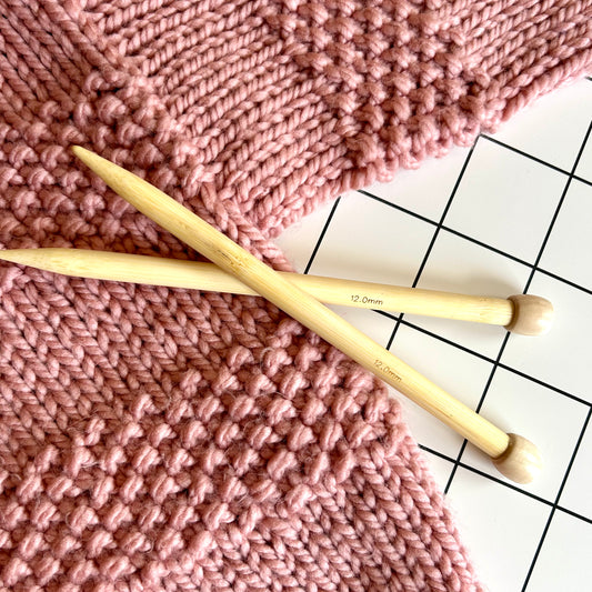 12mm straight knitting needles | short length knitting needles | bamboo knitting needles