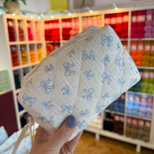 MINI PROJECT BAG - Blue Bows