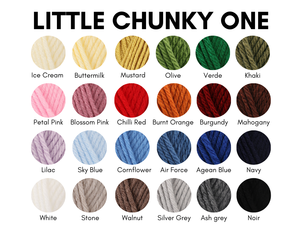 Little Chunky One yarn colour chart