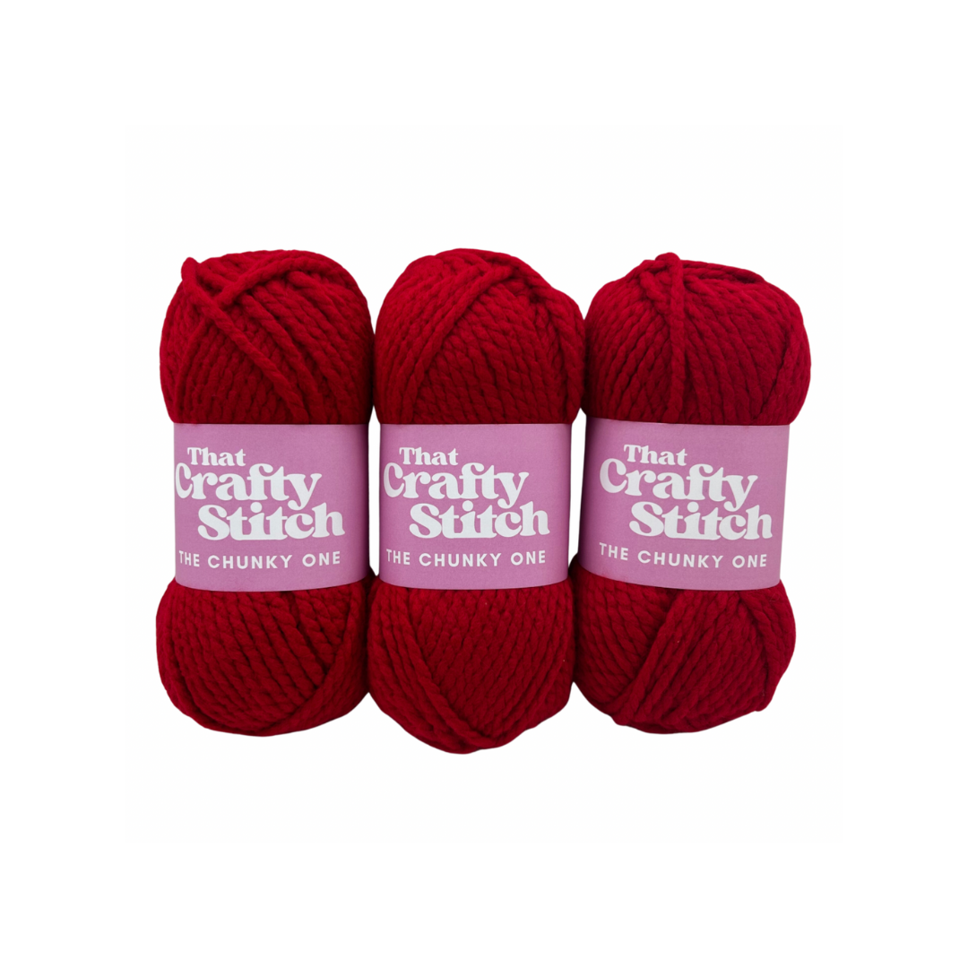 Red Super chunky yarn bundle