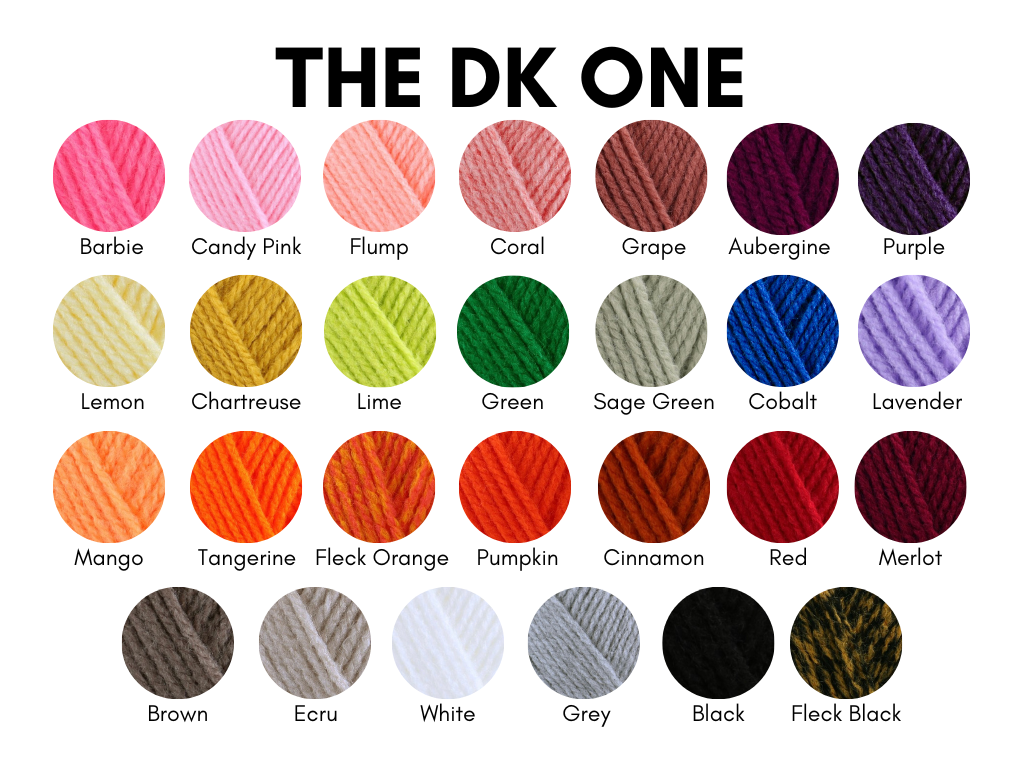 double knitting yarn | acrylic DK yarn | colour chart