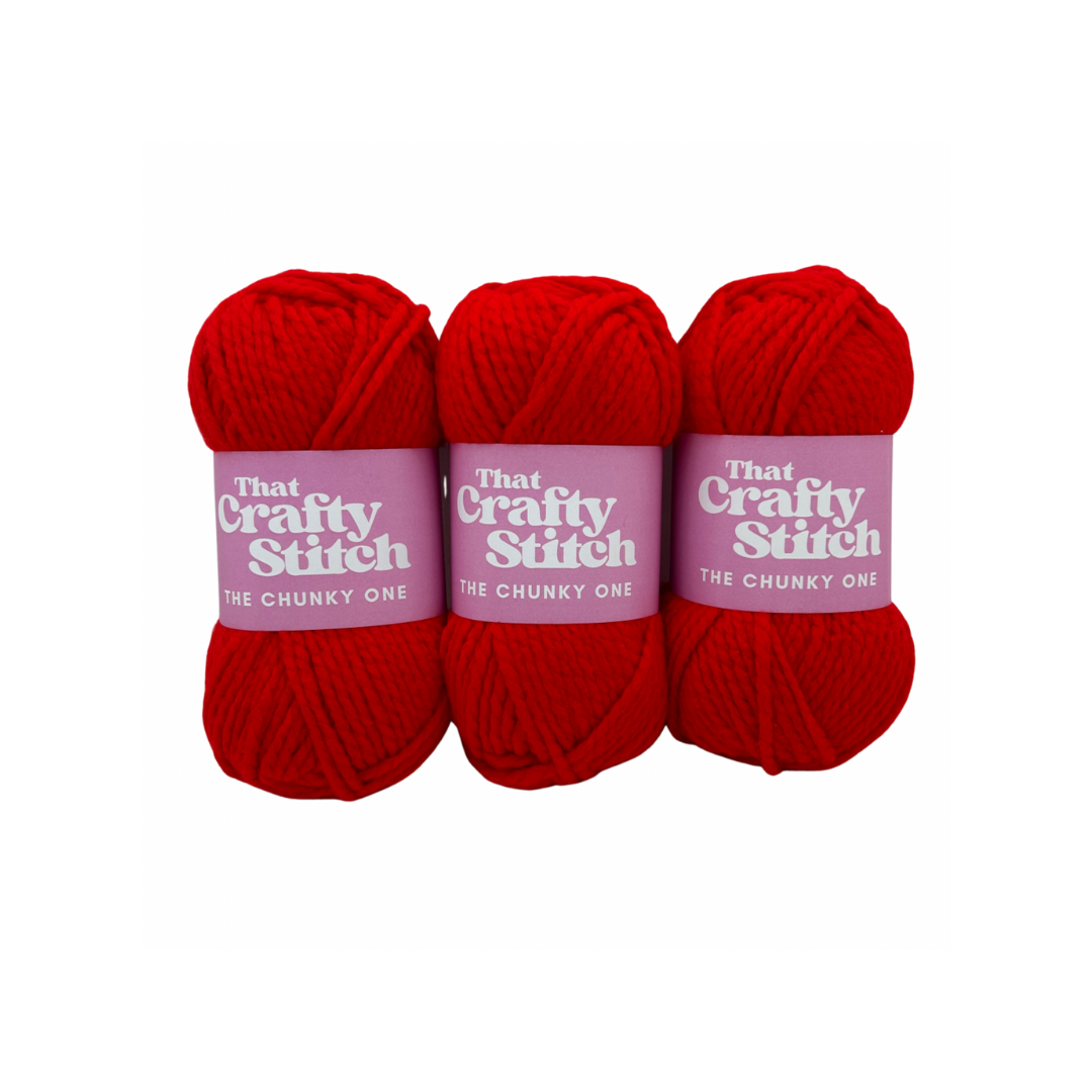 Red Super chunky yarn bundle