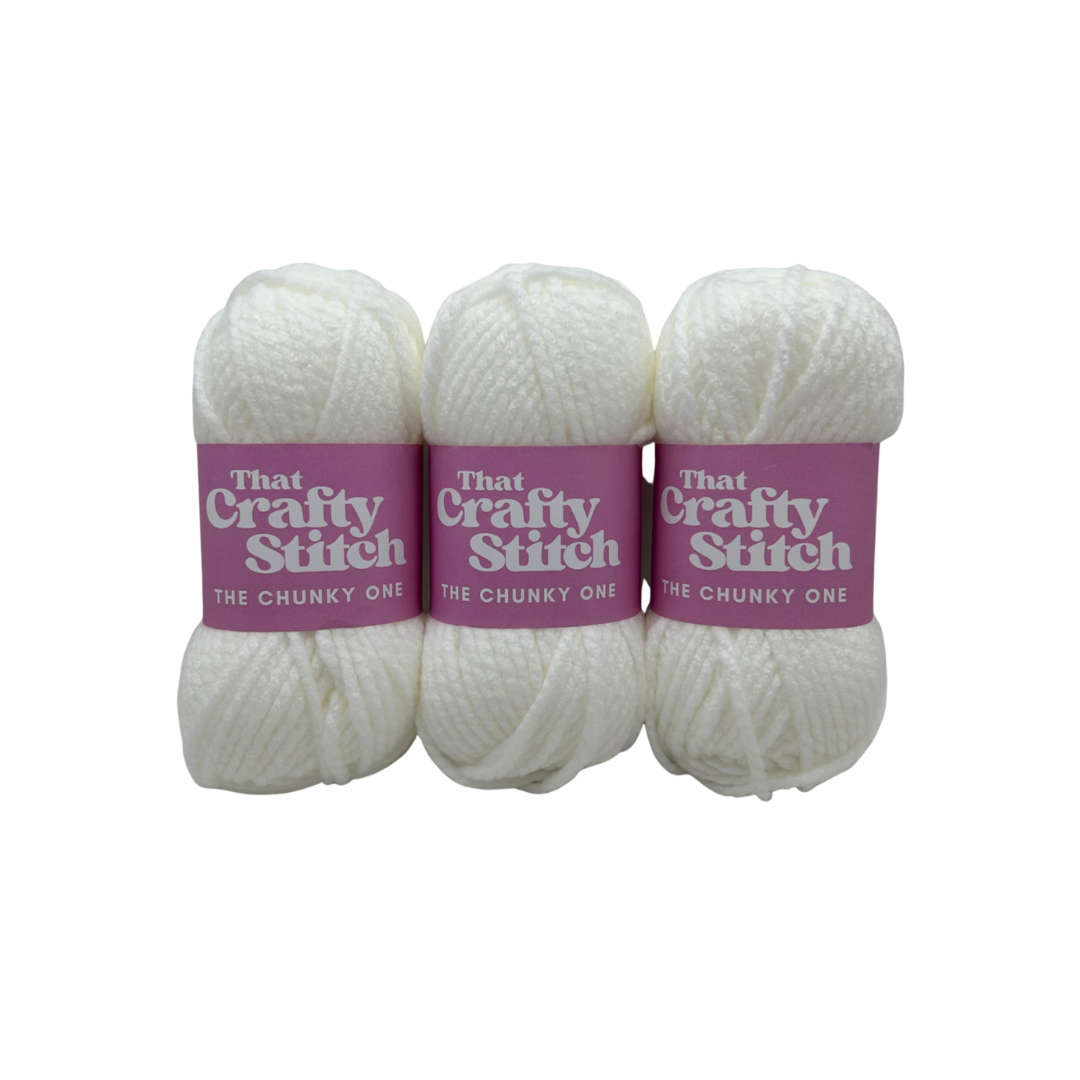 white super chunky yarn bundle