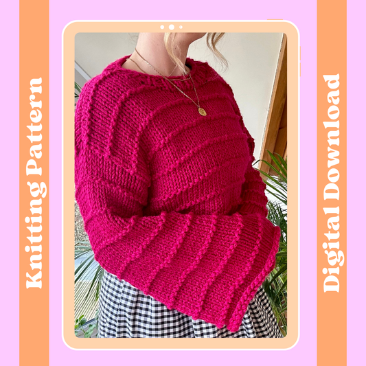 Chunky jumper digital knitting pattern, The Ella Jumper