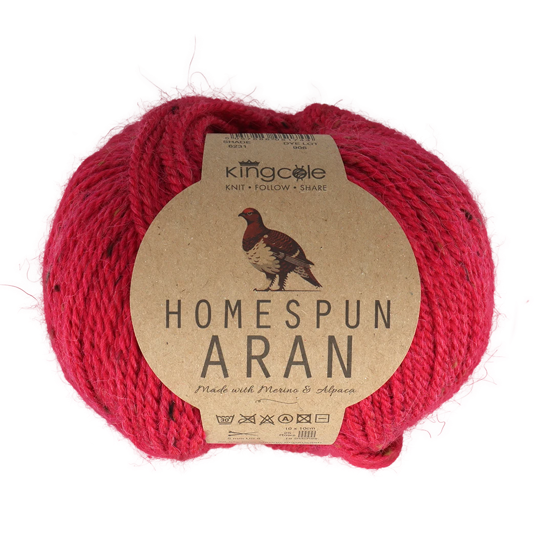 king Cole home spun aran yarn | aran weight yarn | wool blend | 50g