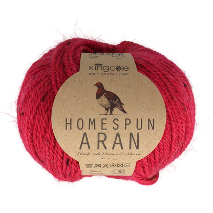 king Cole home spun aran yarn | aran weight yarn | wool blend | 50g