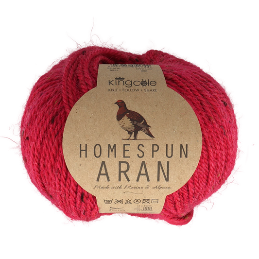 king Cole home spun aran yarn | aran weight yarn | wool blend | 50g