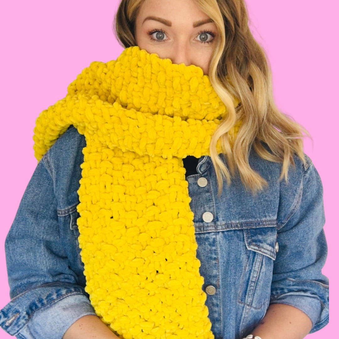 beginner friendly scarf knit kit