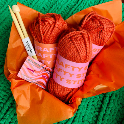 beginner scarf knitting kit contents