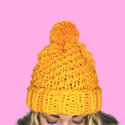 Beginner friendly beanie hat knit kit