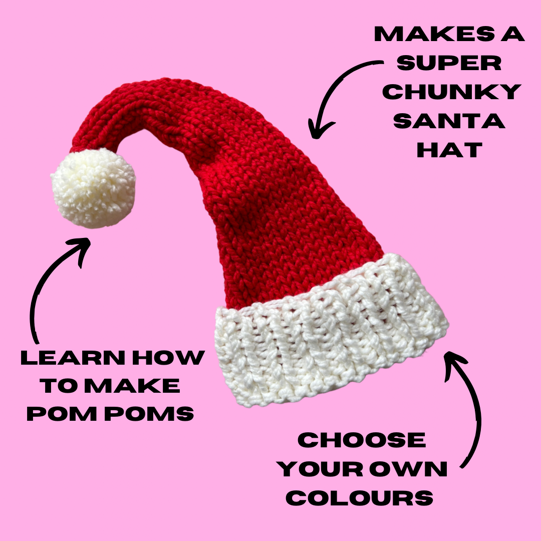 Santa hat knitting kit