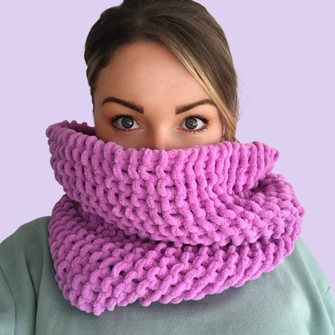 chenille snood knitting kit - learn to knit kit