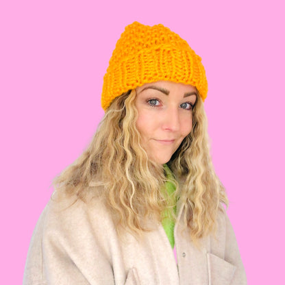Twisted beanie hat knit kit