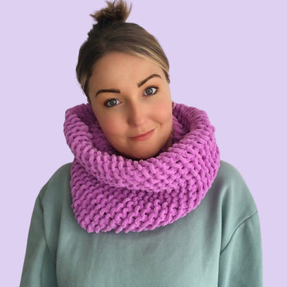 chenille snood knitting kit - learn to knit kit